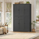 68" Tall Kitchen Pantry Storage Cabinet with Doors & Shelves