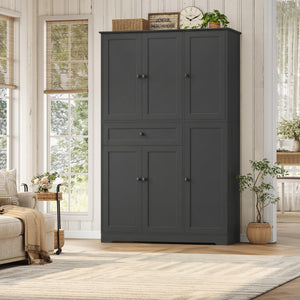 68" Tall Kitchen Pantry Storage Cabinet with Doors & Shelves
