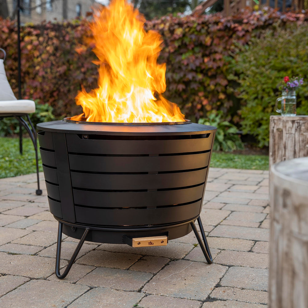 Smokeless Outdoor Fire Pit — 25-Inch Wood-Burning with Ash Pan, Stand & Cover
