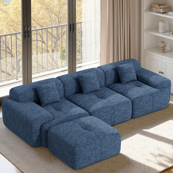 Modular Sectional Sofa L-Shaped Convertible Couch with Ottoman
