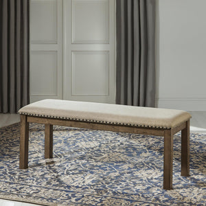 Upholstered Dining Bench with Nailhead Trim