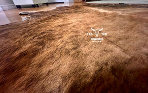 Hair-On Cowhide Area Rug 6x6 Brindle