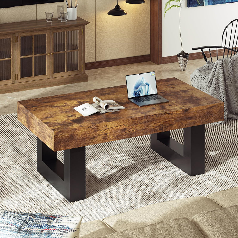 Rustic Industrial Rectangle Coffee Table 41" – Engineered Wood
