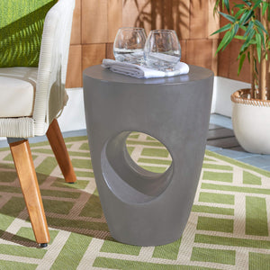 Round Concrete Outdoor Accent Table