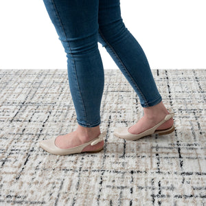Modern Geometric Beige Area Rug – Floral Pattern