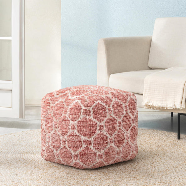Round Pouf Ottoman Footrest – Cotton Polyester Floor Seating