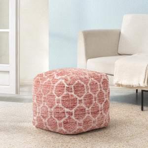 Square Pouf Ottoman Footrest – Cotton Polyester Floor Seating