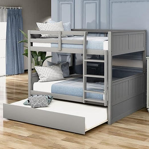 Full Over Full Bunk Bed with Trundle & Ladder