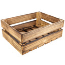 Large Wooden Flamed Storage Box with Lid