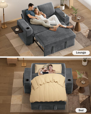 65" Convertible Loveseat Sleeper Sofa with Pull-Out Bed