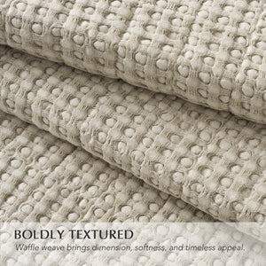 Stonewashed Cotton Waffle Quilt Set with Pillow Shams