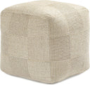Handmade Square Pouf Ottoman | Cotton Floor Footrest & Accent Seat | 20"
