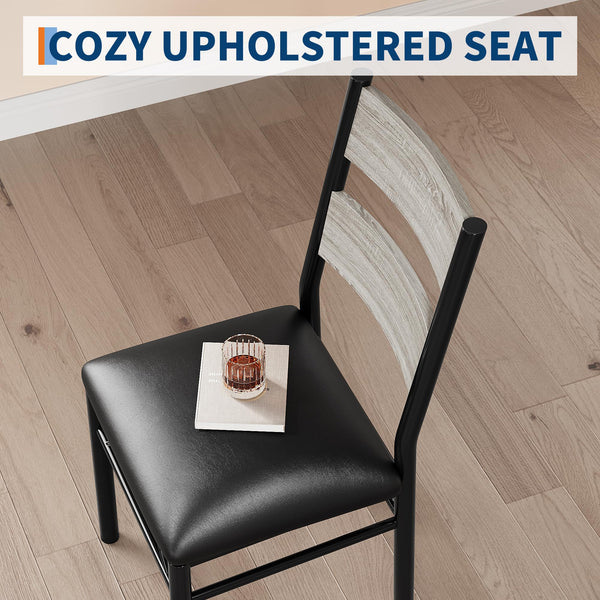 Dining Table Set for 4 with Upholstered Chairs