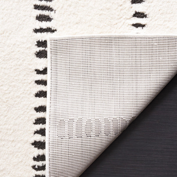 Ivory & Black Geometric Area Rug – 10' x 14' Rectangular