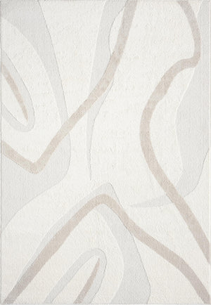 Cream & Beige Abstract Area Rug