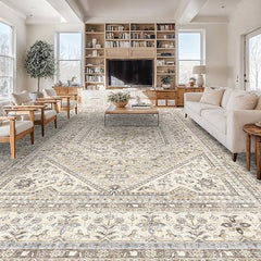 12x15 Washable Oriental Area Rug – Low Pile, Non-Slip, Stain Resistant