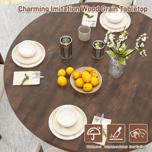 Round Farmhouse Dining Table, 47-Inch