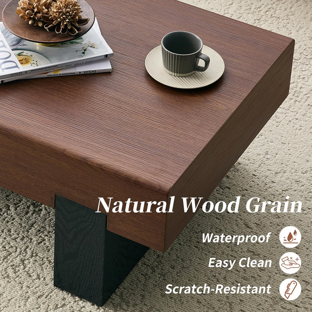 Walnut Wood Coffee Table with Storage