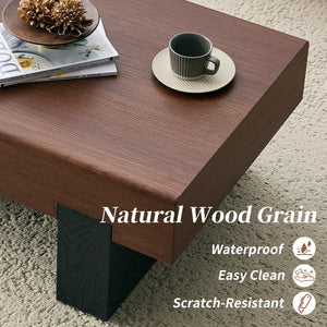 Walnut Wood Coffee Table with Storage