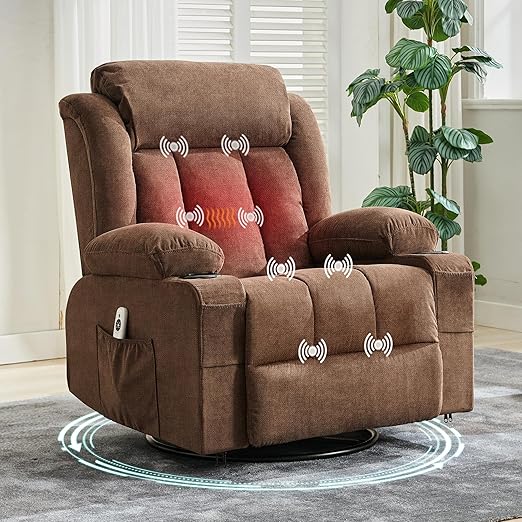 Swivel Glider Rocking Recliner Chair with Cup Holder