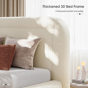 Upholstered Cloud Platform Bed Frame with Curved Headboard