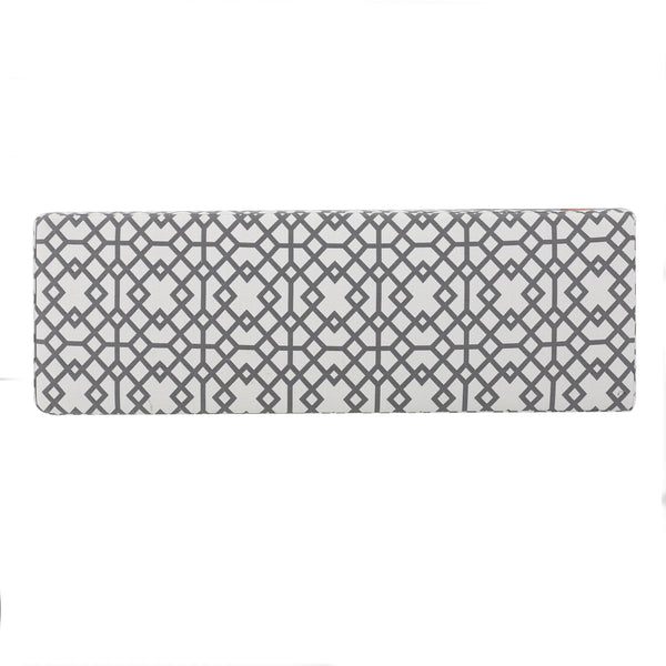 Fabric Storage Ottoman – Grey Geometric Patterned