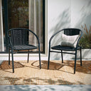 Rattan Stack Chair Set of 2 – Indoor Outdoor Patio Dining Chair