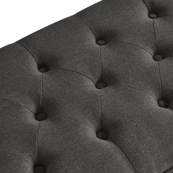45-Inch Tufted Storage Ottoman with Wooden Legs