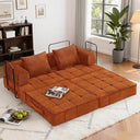 6-in-1 Convertible Sleeper Sofa Bed with Corduroy Folding Mattress & Modular Frame