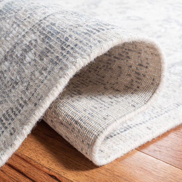Vintage Distressed Runner Rug 2'3" x 9' – Grey & Ivory