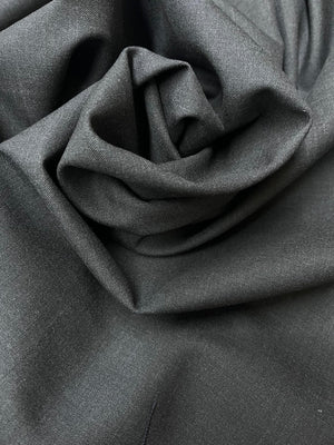 100% Wool Suiting Fabric – Charcoal Gray Plain Weave