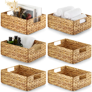Water Hyacinth Storage Baskets Set of 6