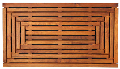 Solid Teak Wood Shower Spa Bath Mat – Indoor Outdoor Floor Mat