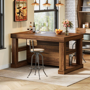 Kitchen Island with Seating and 3-Tier Storage Shelves