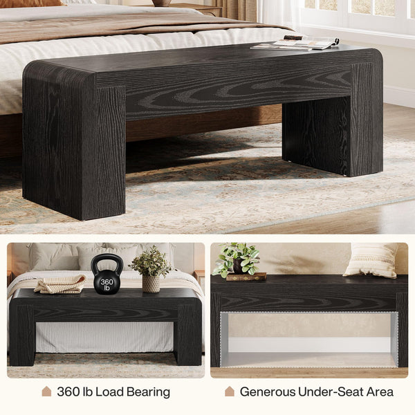 Farmhouse Entry Bench – 47" Indoor Wooden Bench