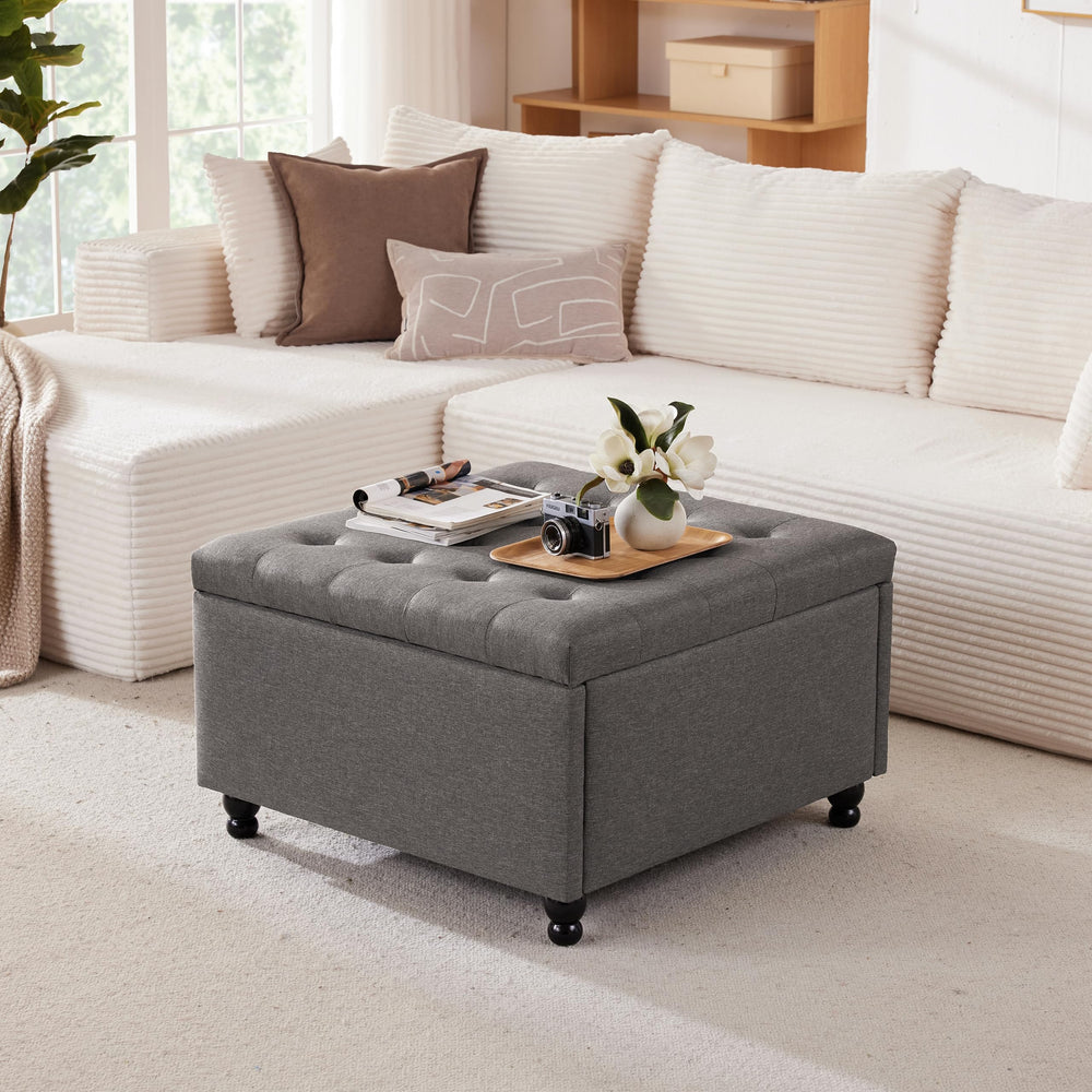 Square Storage Ottoman Coffee Table