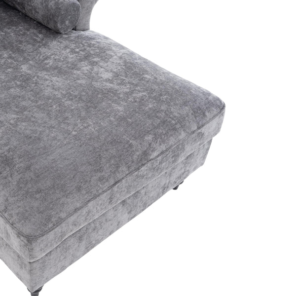 Chenille Recliner Sofa Chair with Curved Armrests & Pocket Springs