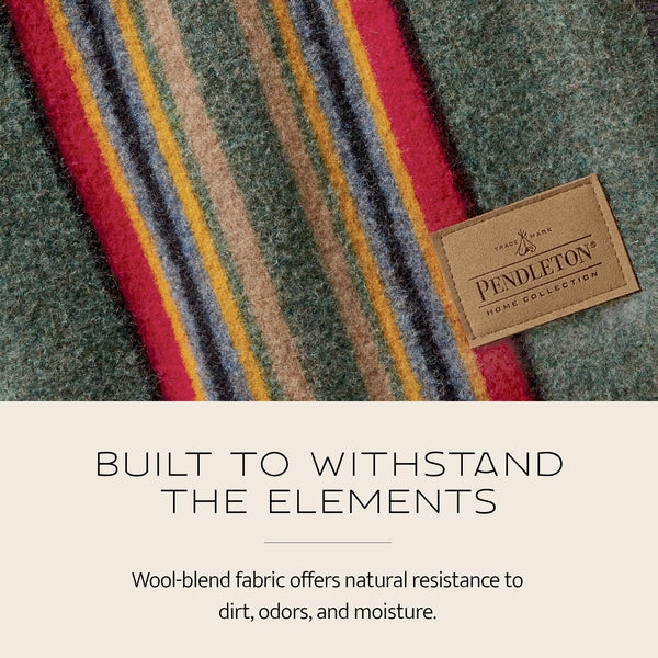 Wool Throw Blanket 54 x 66 Inch — Wool Cotton Blend, Indoor Outdoor