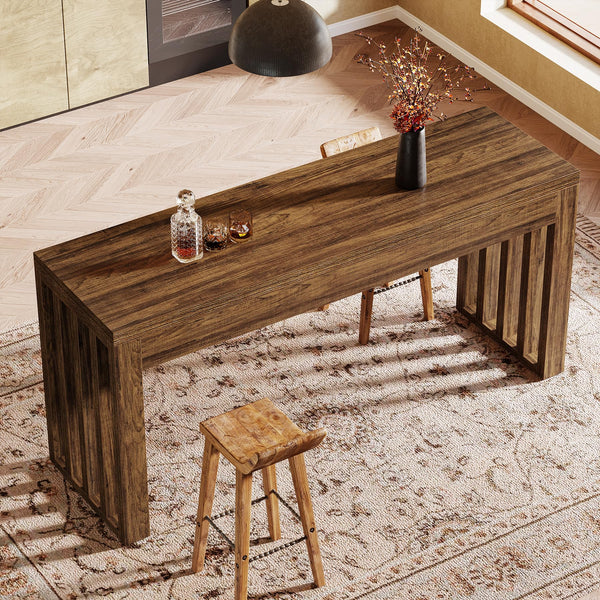 63-Inch Farmhouse Counter Height Bar Table