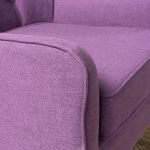 Mid-Century Fabric Arm Chairs, Set of 2 – Purple