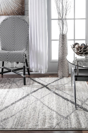 10x14 Abstract Contemporary Area Rug – Grey, Non-Slip, Stain Resistant