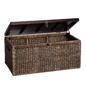 Water Hyacinth Storage Trunk with Espresso Lid