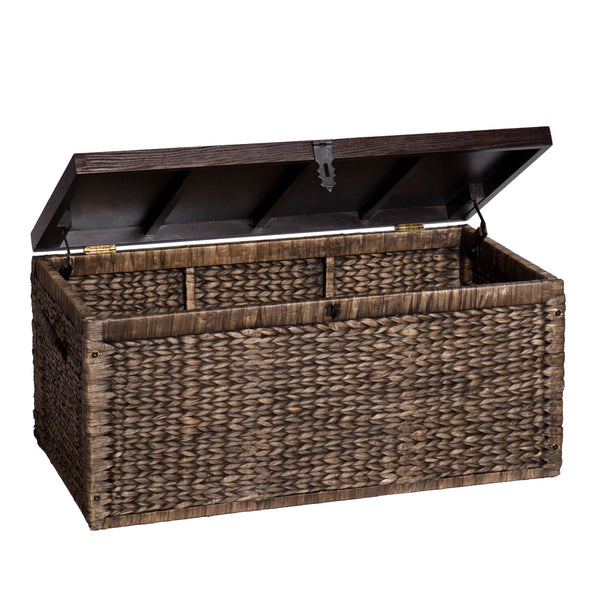 Water Hyacinth Storage Trunk with Espresso Lid