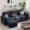 Convertible Sectional Sofa with Storage Ottoman