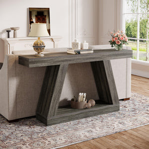 Farmhouse Console Table 55-Inch with Storage