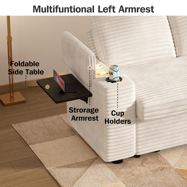 65" Loveseat Sleeper Sofa – 3-in-1 Convertible with Pull-Out Bed