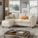 L-Shaped Convertible Sectional Sofa with Ottoman