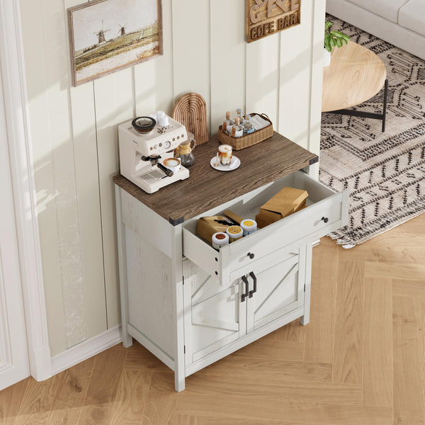 Farmhouse Buffet Sideboard Cabinet with Drawer
