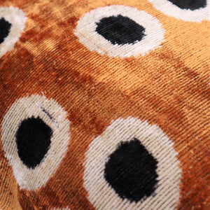 Gold & Black Dot Velvet Throw Pillow with Down Feather Insert