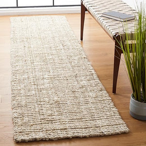 Handwoven Jute & Coir Area Rug – Natural Fiber, Farmhouse Style